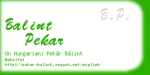 balint pekar business card